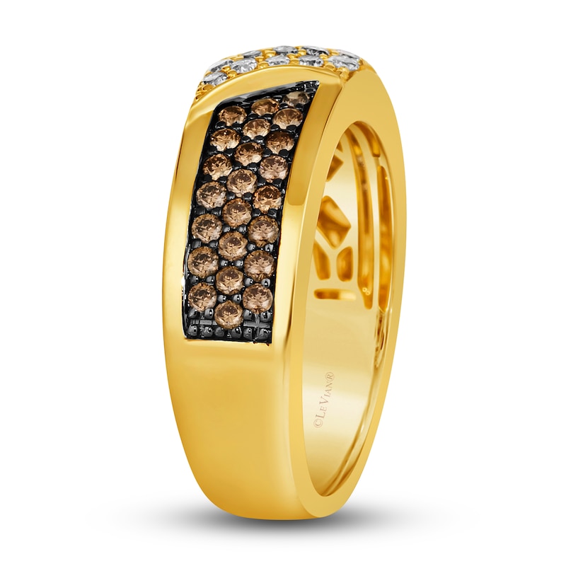 Main Image 4 of Le Vian Men's Diamond Ring 1 ct tw Round 14K Honey Gold