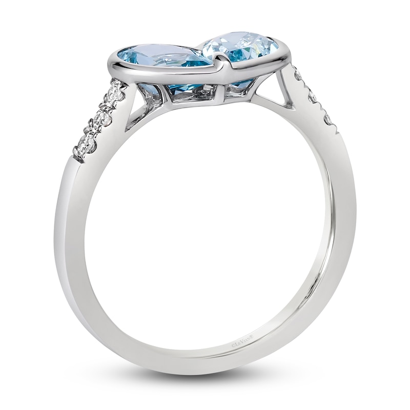 Main Image 2 of Le Vian Natural Aquamarine Heart Ring 1/10 ct tw Round 14K Vanilla Gold