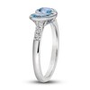 Thumbnail Image 4 of Le Vian Natural Aquamarine Heart Ring 1/10 ct tw Round 14K Vanilla Gold