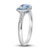 Thumbnail Image 3 of Le Vian Natural Aquamarine Heart Ring 1/10 ct tw Round 14K Vanilla Gold