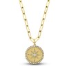 Thumbnail Image 1 of Shy Creation Diamond Compass Paperclip Necklace 3/8 ct tw Round 14K Yellow Gold 18" SC55023109