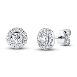 Shy Creation Diamond Stud Earrings 3/8 ct tw Round 14K White Gold SC55024118V2