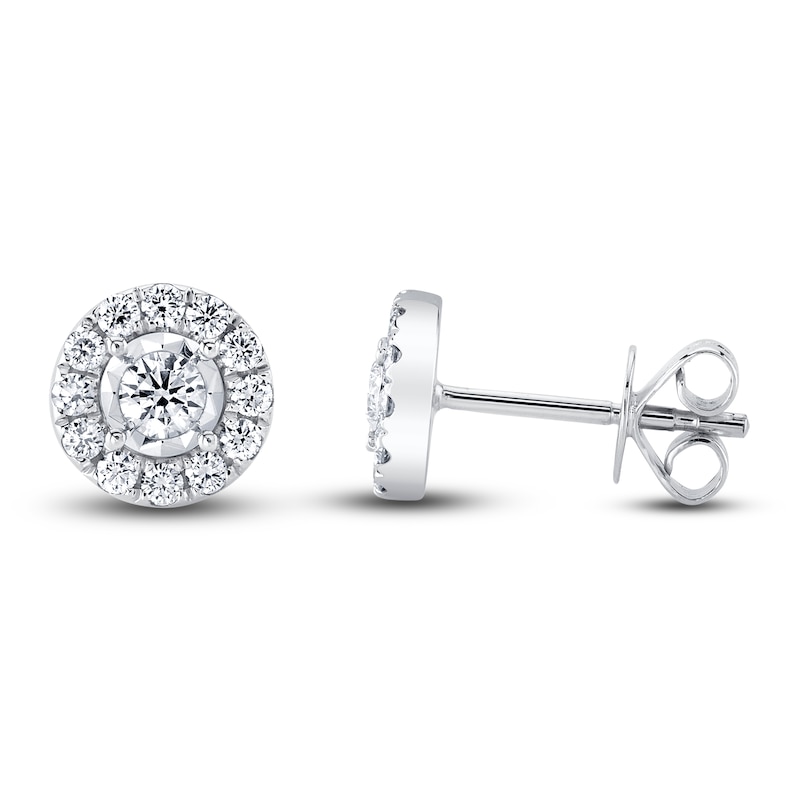 Main Image 2 of Shy Creation Diamond Stud Earrings 3/8 ct tw Round 14K White Gold SC55024118V2