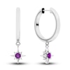 Thumbnail Image 1 of Juliette Maison Natural Amethyst Starburst Drop Earrings 10K White Gold