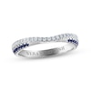 Thumbnail Image 0 of Vera Wang WISH Diamond & Blue Sapphire Contoured Anniversary Ring 1/6 ct tw Round 14K White Gold