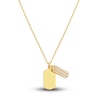Thumbnail Image 1 of Diamond Dog Tag Necklace 1/10 ct tw Round 14K Yellow Gold