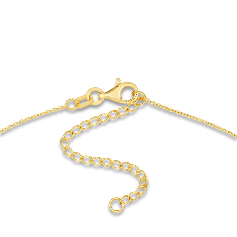 Main Image 3 of Diamond Dog Tag Necklace 1/10 ct tw Round 14K Yellow Gold