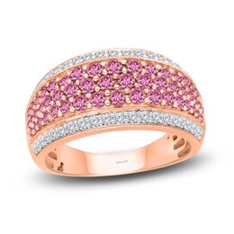 Kallati Natural Pink Sapphire Ring 3/8 ct tw Diamonds 14K Rose Gold