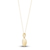 Thumbnail Image 2 of Children's Open Oval Pendant Necklace Diamond Accents 14K Yellow Gold 13"