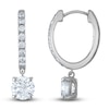 Thumbnail Image 1 of Lab-Grown Diamond Drop Earrings 3 ct tw Round 14K White Gold