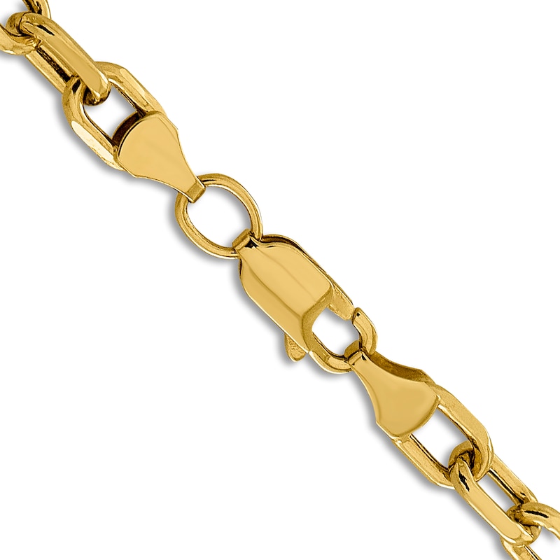 Main Image 3 of Men's Semi-Solid Cable Chain Necklace 14K Yellow Gold 20" 4.9mm