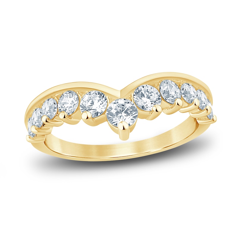Main Image 1 of Diamond Contour Anniversary Band 1 ct tw Round 14K Yellow Gold