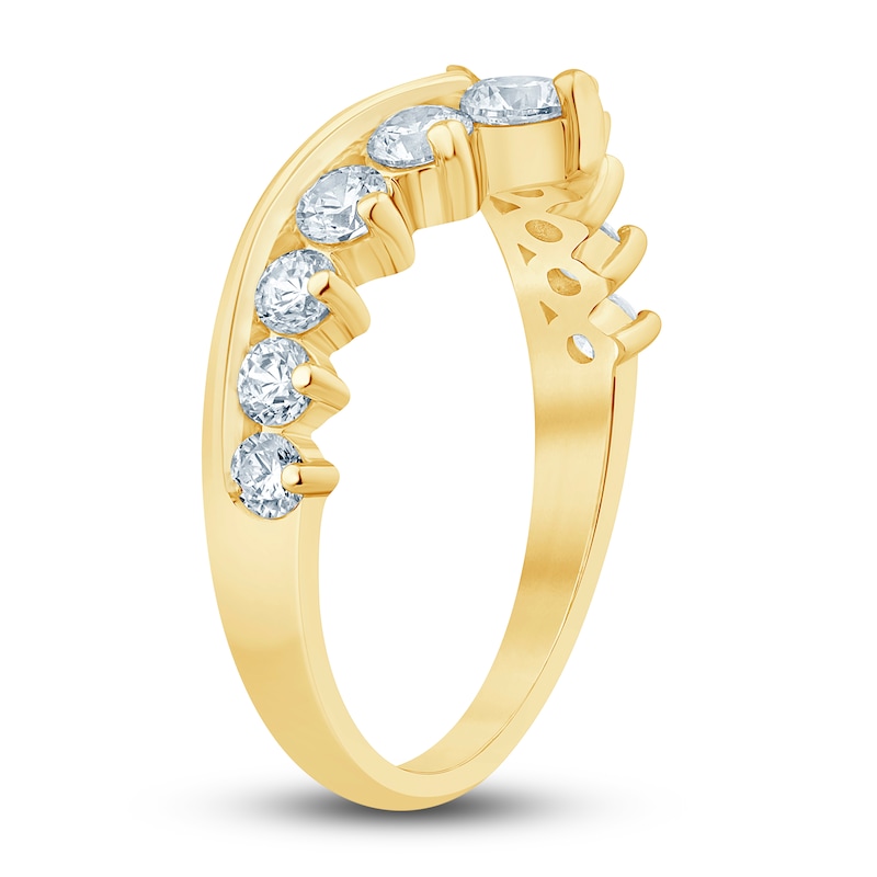 Main Image 2 of Diamond Contour Anniversary Band 1 ct tw Round 14K Yellow Gold