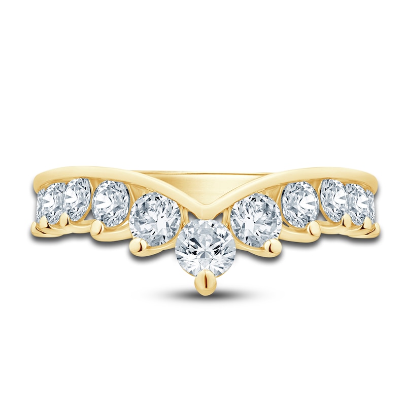 Main Image 3 of Diamond Contour Anniversary Band 1 ct tw Round 14K Yellow Gold