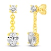 Certified Lab-Created Diamond Dangle Earrings 2-1/2 ct tw Oval/Round 14K Yellow Gold