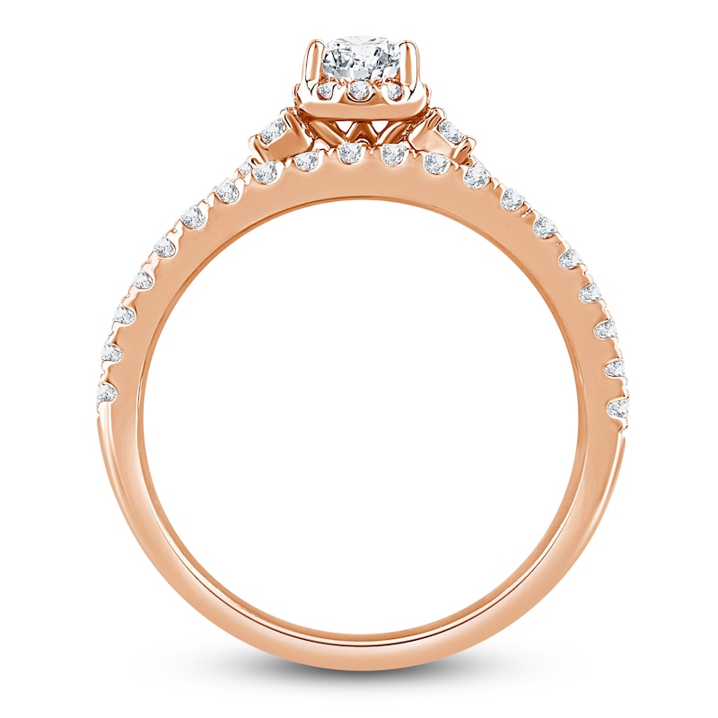 Main Image 2 of Diamond Bridal Set 1 ct tw Pear/Round 14K Rose Gold