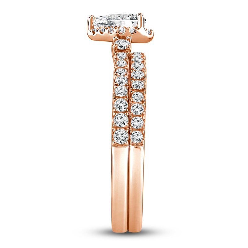 Main Image 3 of Diamond Bridal Set 1 ct tw Pear/Round 14K Rose Gold