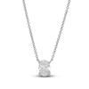 Thumbnail Image 0 of Lab-Created Diamond Solitaire Necklace 1 ct tw Oval 14K White Gold 19" (SI2/F)