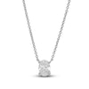 Thumbnail Image 1 of Lab-Grown Diamond Solitaire Necklace 1 ct tw Oval 14K White Gold 19" (SI2/F)