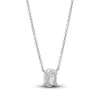 Thumbnail Image 2 of Lab-Created Diamond Solitaire Necklace 1 ct tw Oval 14K White Gold 19" (SI2/F)