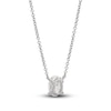 Thumbnail Image 3 of Lab-Grown Diamond Solitaire Necklace 1 ct tw Oval 14K White Gold 19" (SI2/F)