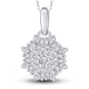 Thumbnail Image 1 of Diamond Pendant Necklace 3/8 ct tw Round/Baguette 14K White Gold 18"