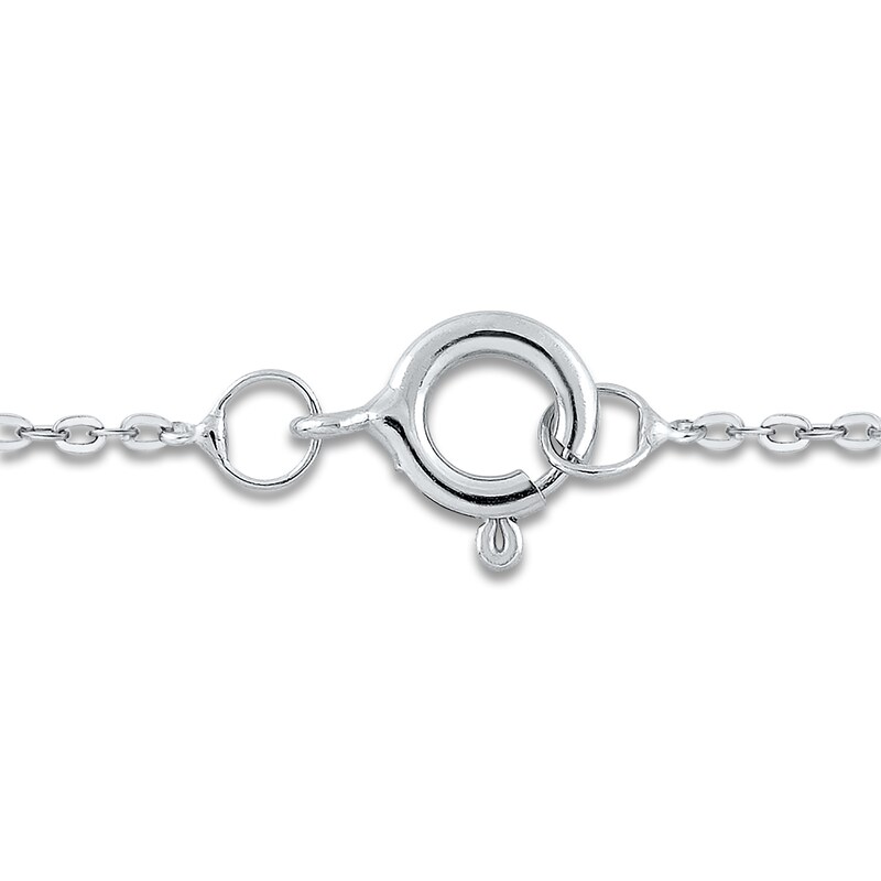 Main Image 2 of Diamond Pendant Necklace 3/8 ct tw Round/Baguette 14K White Gold 18"
