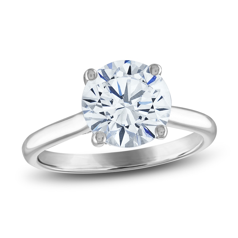 Main Image 1 of Lab-Grown Diamond Solitaire Engagement Ring 3 ct tw Round Platinum (F/SI2)