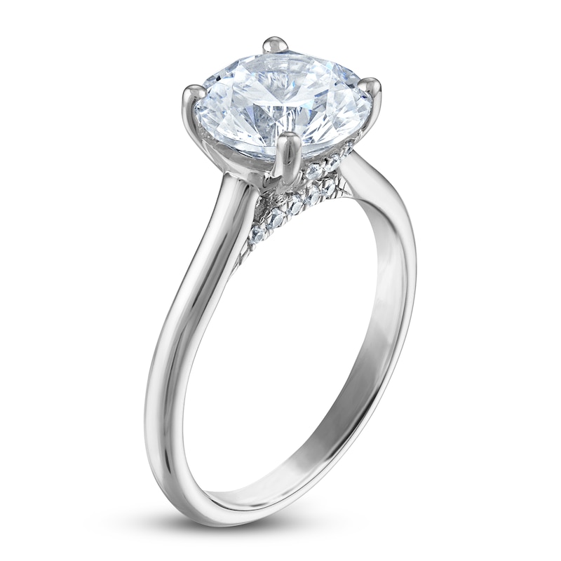 Main Image 2 of Lab-Grown Diamond Solitaire Engagement Ring 3 ct tw Round Platinum (F/SI2)