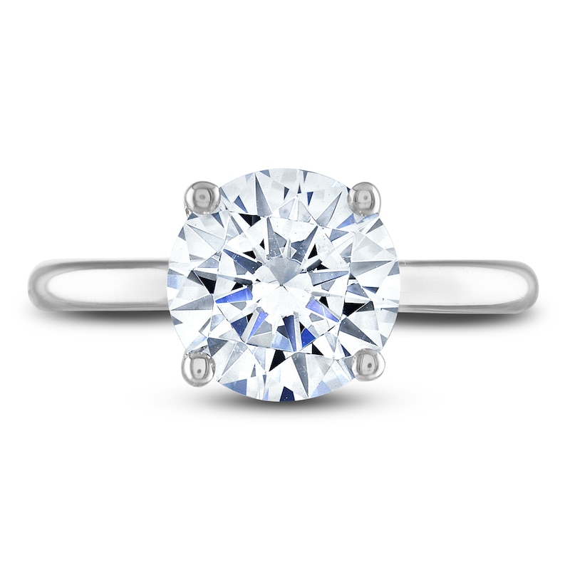 Main Image 3 of Lab-Grown Diamond Solitaire Engagement Ring 3 ct tw Round Platinum (F/SI2)