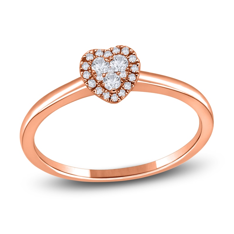 Main Image 1 of Diamond Promise Ring 1/8 ct tw Round 14K Rose Gold