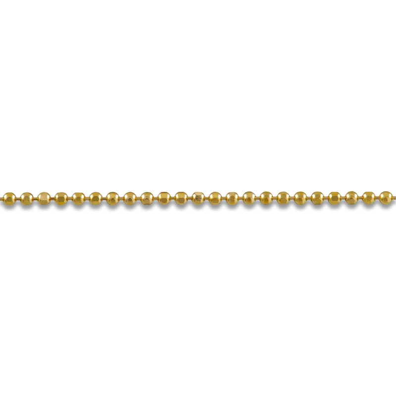 Main Image 3 of Solid Diamond-Cut Beaded Chain Necklace 14K Yellow Gold 18" 1.2mm