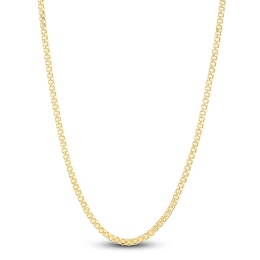 Hollow Bismark Chain Necklace 14K Yellow Gold 20" 2.45mm