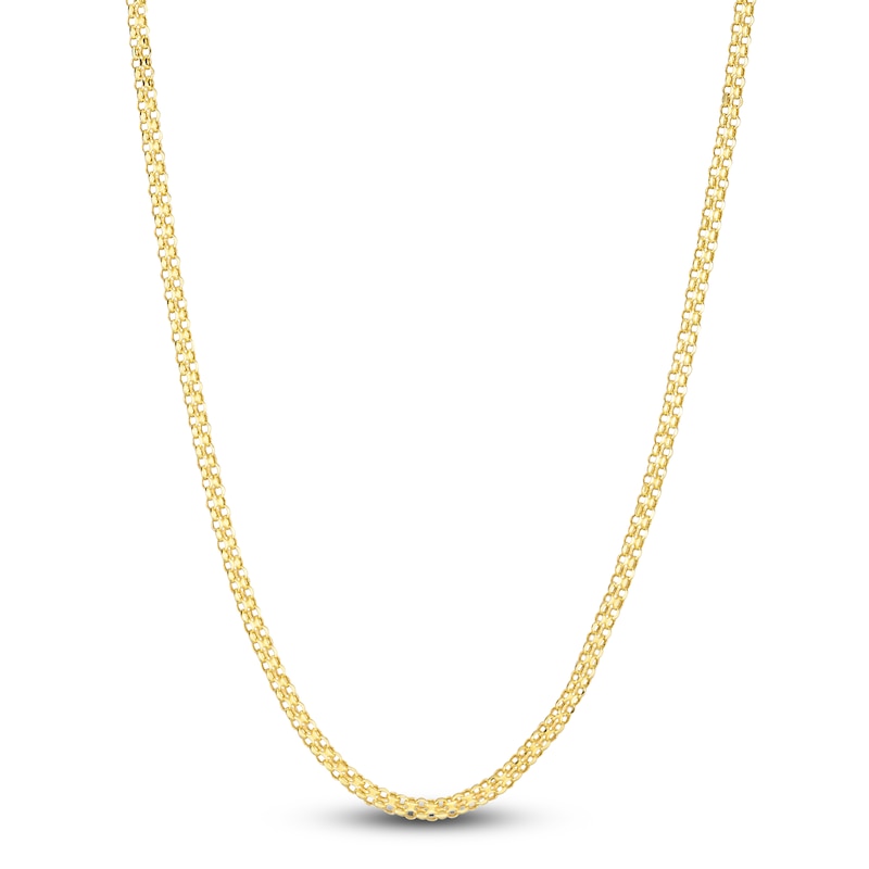 Main Image 1 of Hollow Bismark Chain Necklace 14K Yellow Gold 20" 2.45mm