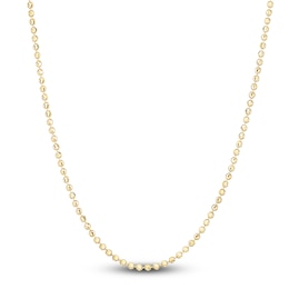 Solid Beaded Chain Necklace 14K Yellow Gold 20&quot; 2.0mm