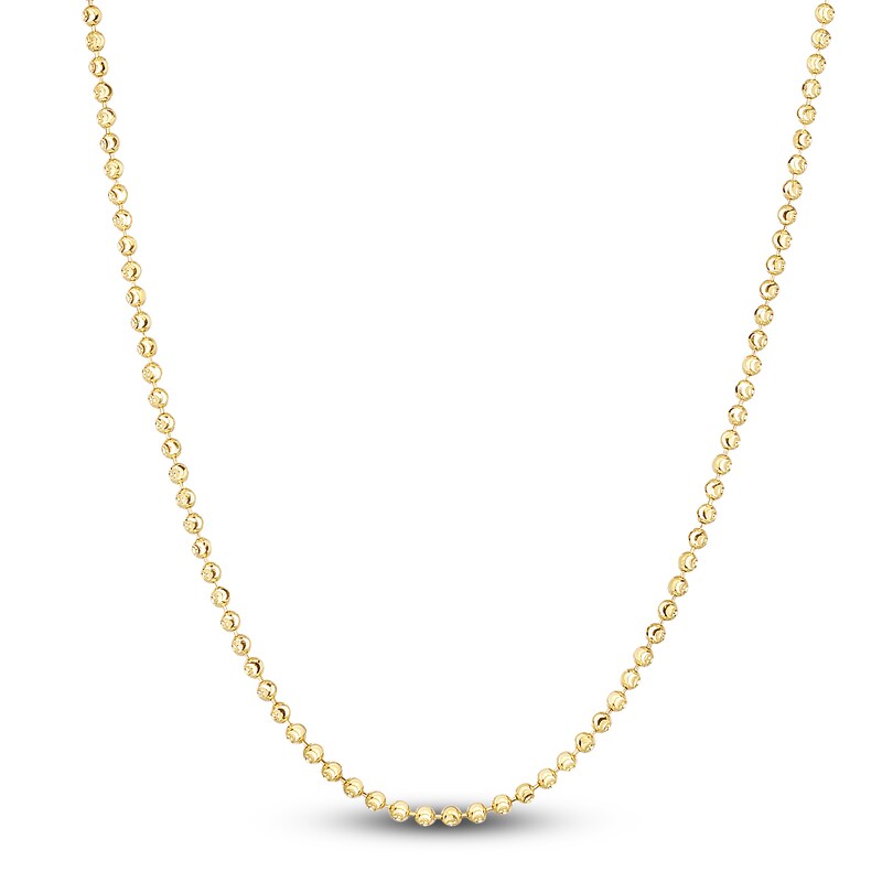 Main Image 1 of Solid Beaded Chain Necklace 14K Yellow Gold 20" 2.0mm