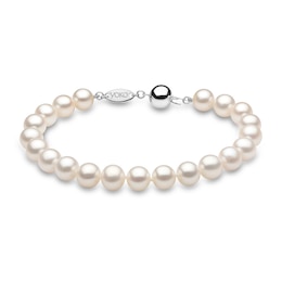 Yoko London White Freshwater Cultured Pearl Bracelet 18K White Gold 7.5"