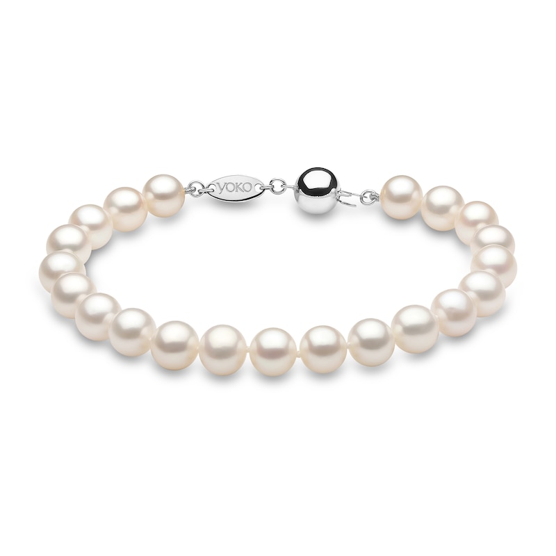 Main Image 1 of Yoko London White Freshwater Cultured Pearl Bracelet 18K White Gold 7.5"