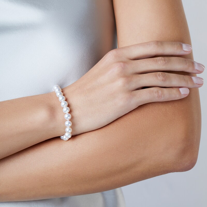 Main Image 4 of Yoko London White Freshwater Cultured Pearl Bracelet 18K White Gold 7.5"
