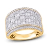 Thumbnail Image 1 of Diamond Ring 1-1/2 ct tw Round/Baguette 14K Yellow Gold