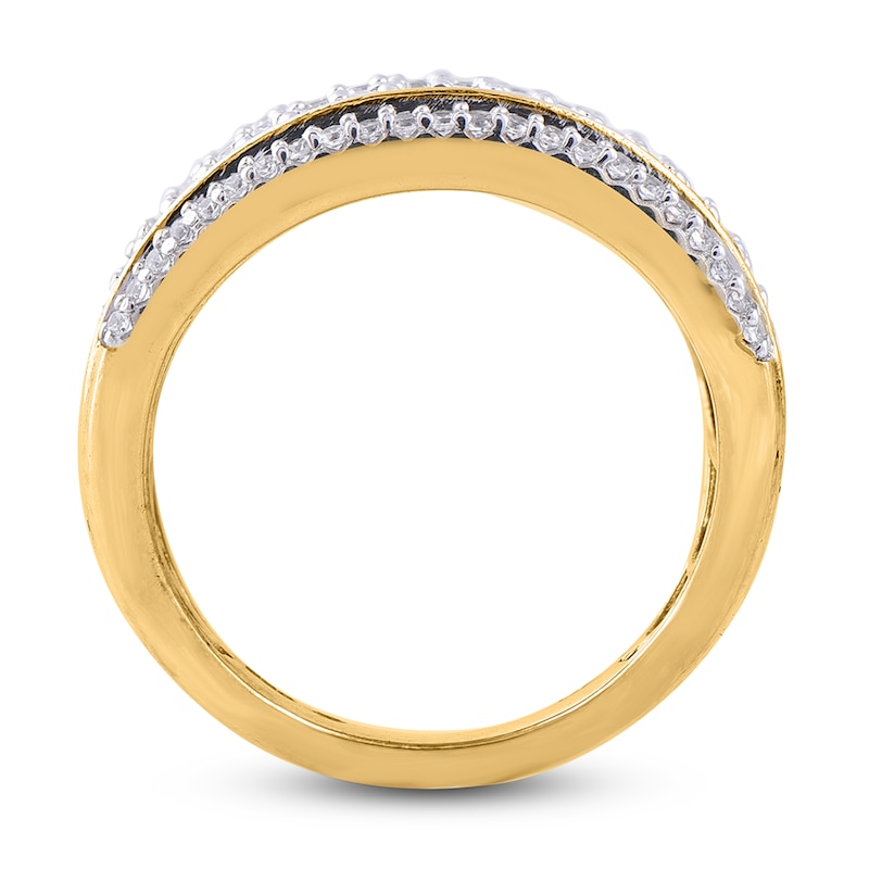 Main Image 3 of Diamond Ring 1-1/2 ct tw Round/Baguette 14K Yellow Gold