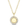 Thumbnail Image 1 of Shy Creation Diamond Halo Disc Necklace 1/20 ct tw 14K Yellow Gold 18" SC55013056