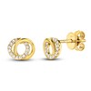 Thumbnail Image 1 of Shy Creation Diamond Circle Earrings 1/15 ct tw Round 14K Yellow Gold SC55009822