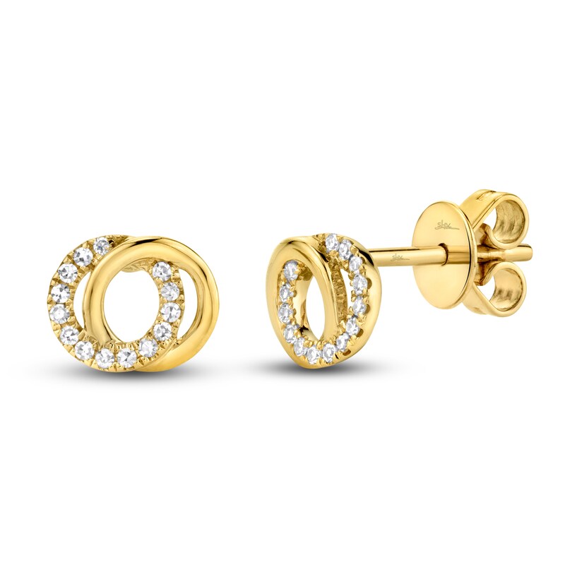 Main Image 1 of Shy Creation Diamond Circle Earrings 1/15 ct tw Round 14K Yellow Gold SC55009822