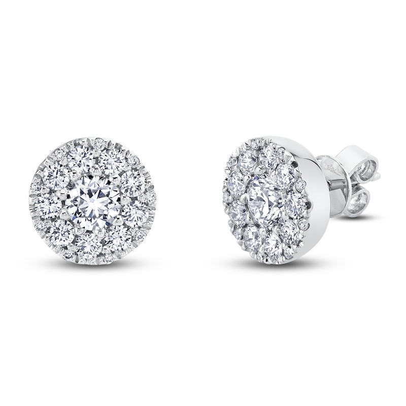 Main Image 1 of Shy Creation Multi-Diamond Circle Stud Earrings 2 ct tw 14K White Gold SC22008058