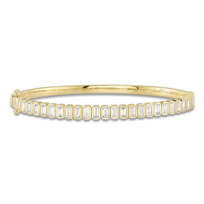 Main Image 1 of Shy Creation Baguette-Cut Diamond Bezel Bangle Bracelet 1-1/2 ct tw 14K Yellow Gold SC22008695ZS