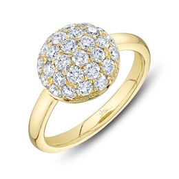 Shy Creation Diamond Micro Pavé Dome Ring 1-1/4 ct tw 14K Yellow Gold SC22008716V2