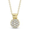 Thumbnail Image 1 of Shy Creation Diamond Micro Pavé Circle Necklace 1/5 ct tw 14K Yellow Gold 18" SC22008731