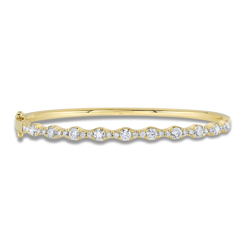 Main Image 1 of Shy Creation Diamond Scalloped Bangle Bracelet 1-5/8 ct tw 14K Yellow Gold SC22008806V2ZS
