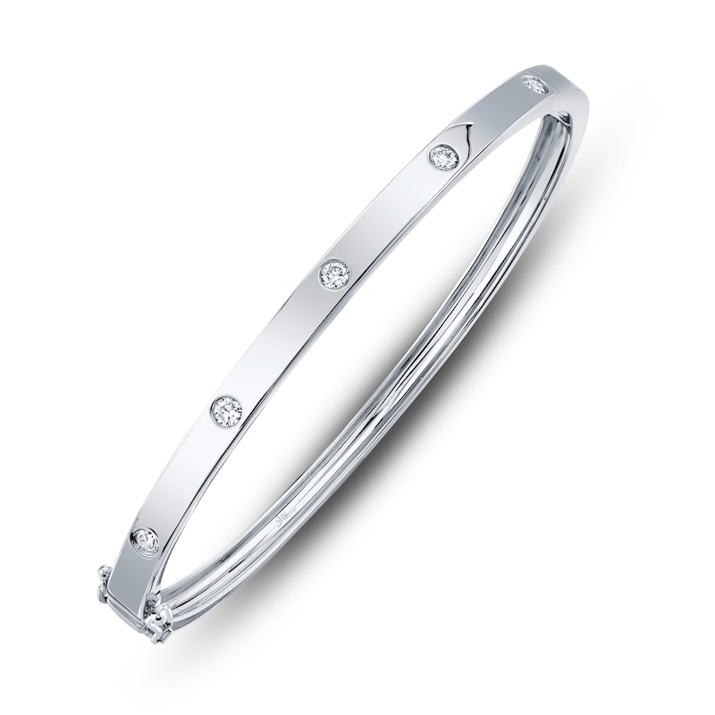 Main Image 2 of Shy Creation Diamond Bezel Bangle Bracelet 1/3 ct tw 14K White Gold SC55004066ZS